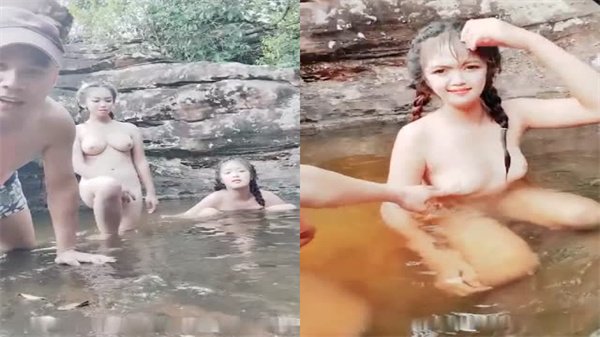 金三角行动：东南亚荒野水坑野战！两刚成年嫩妹湿身激啪